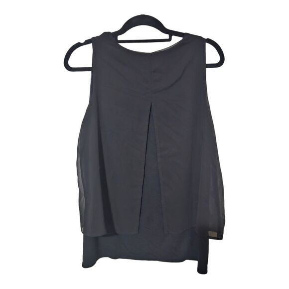 CHICO'S EASY WEAR Black Sleeveless Sheer Panel‎ Top - Size 1 - Picture 2 of 8